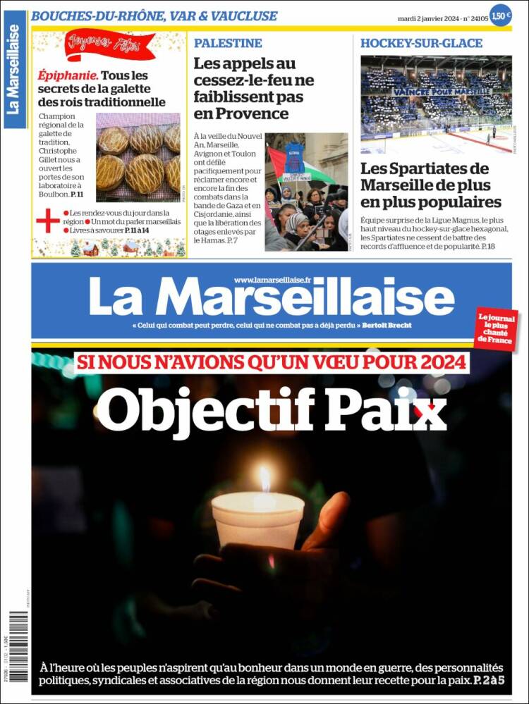 Portada de La Marseillaise (Francia)