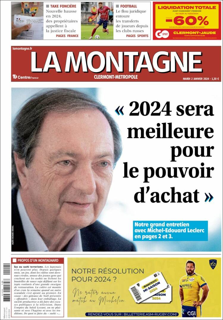 Portada de La Montagne (Francia)
