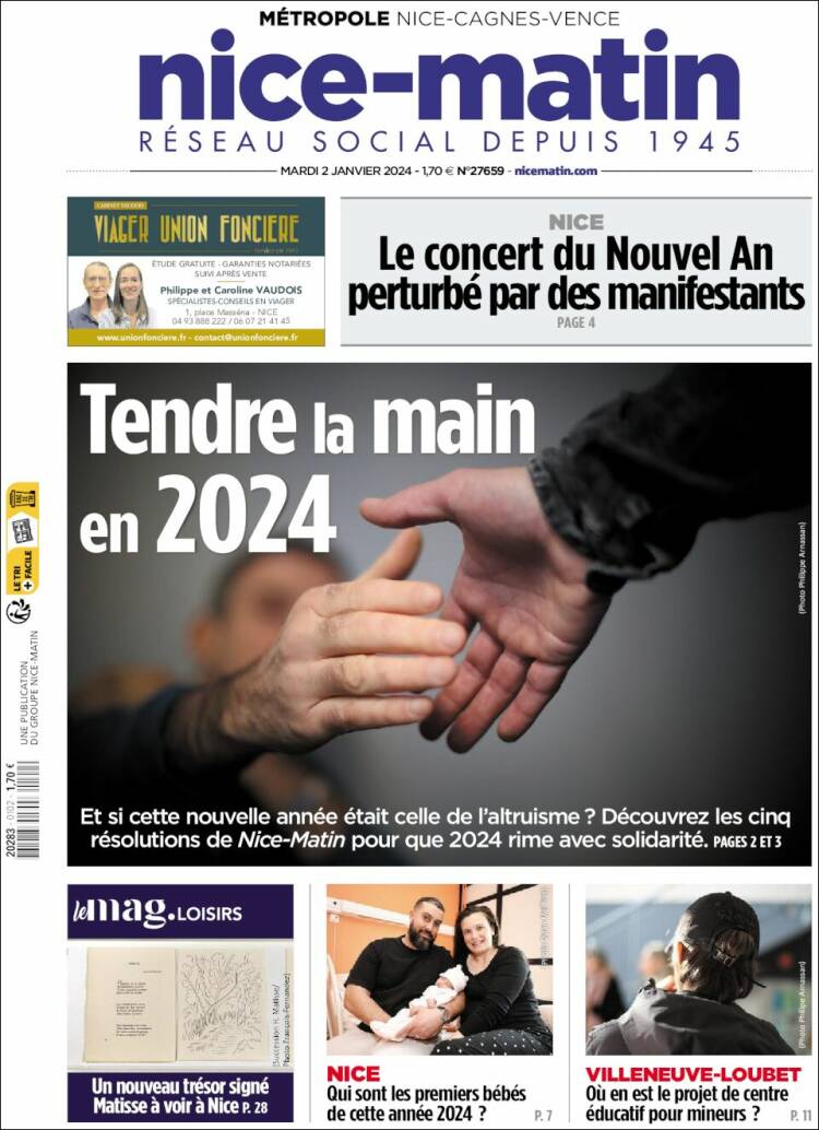 Portada de Nice-Matin (Francia)