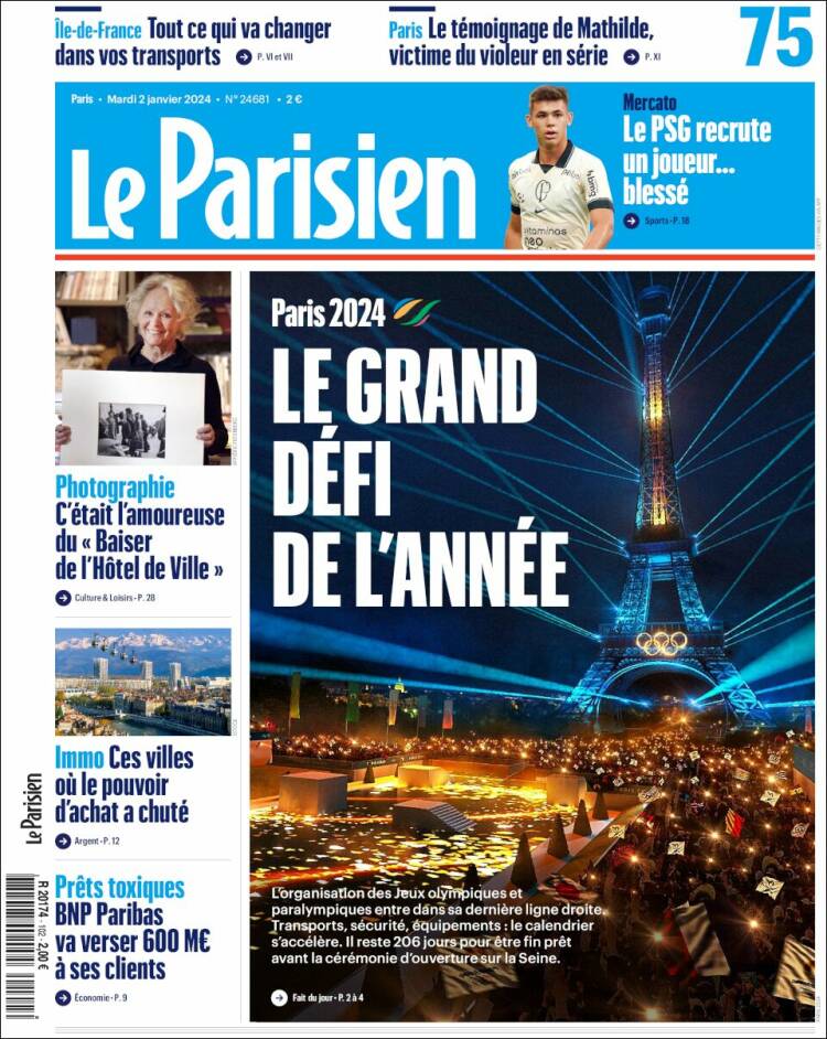 Portada de Le Parisien (Francia)
