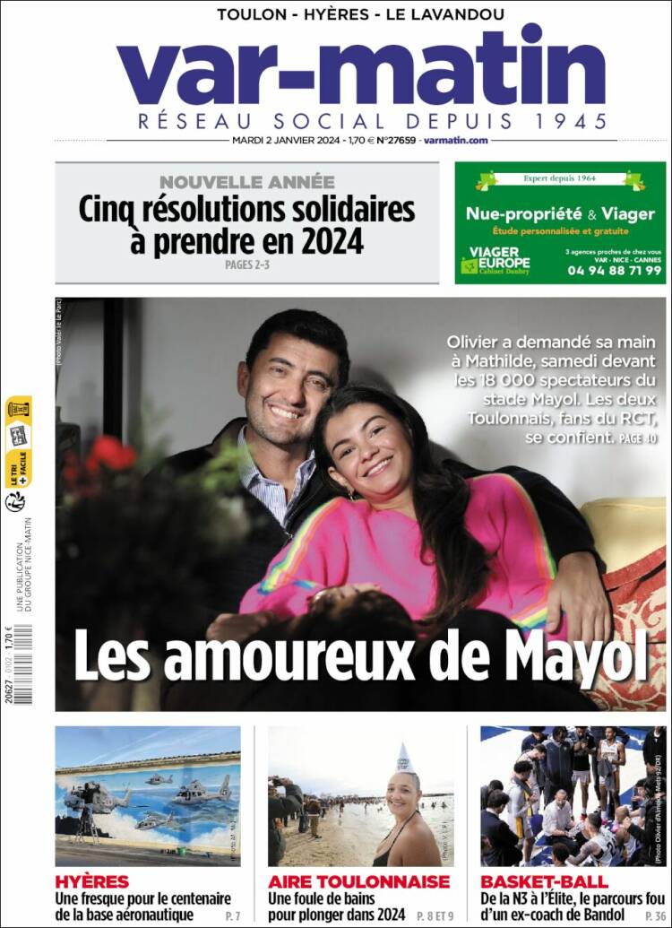 Portada de Var-Matin (Francia)