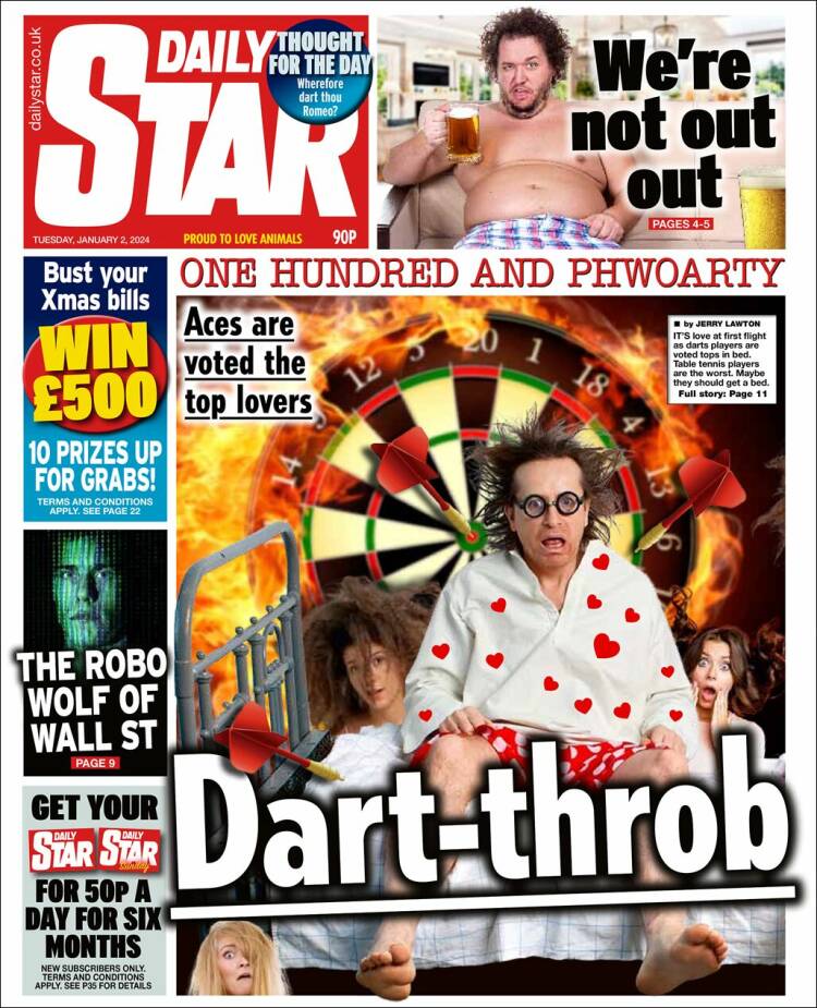 Portada de Daily Star (Reino Unido)