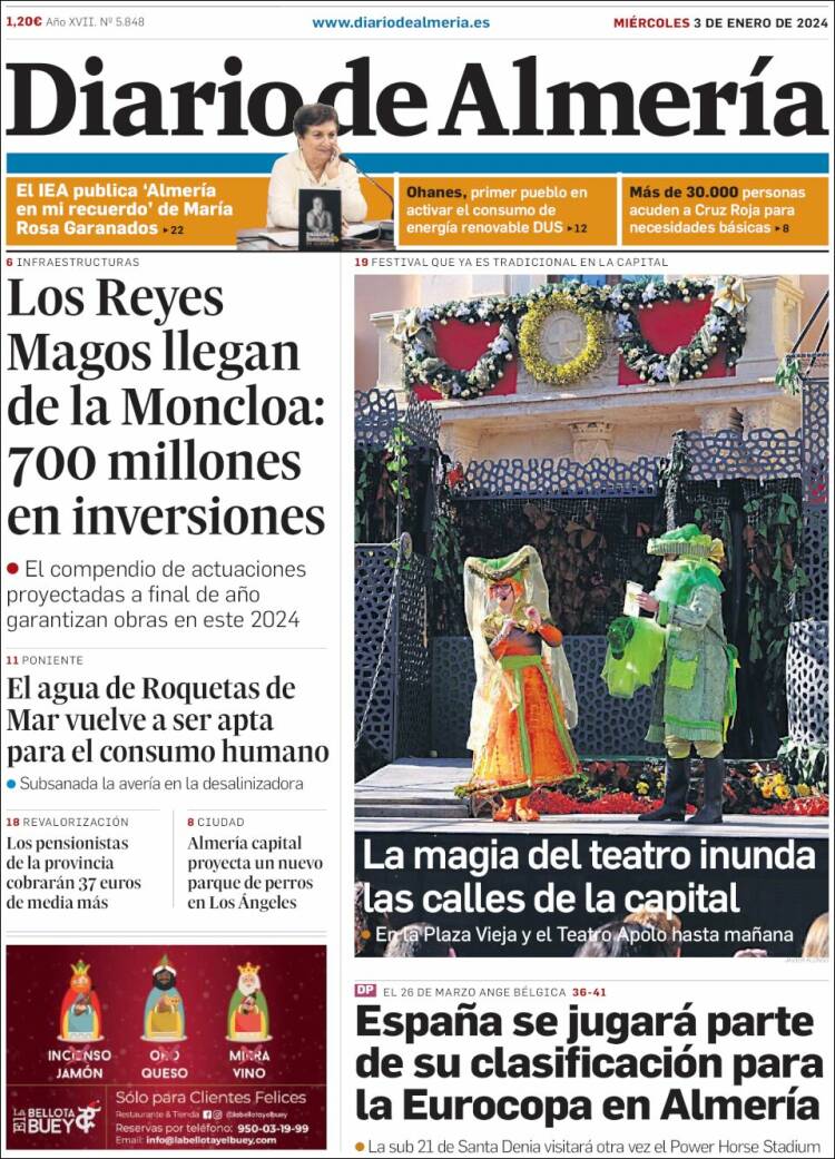 Portada de Diario de Almería (España)