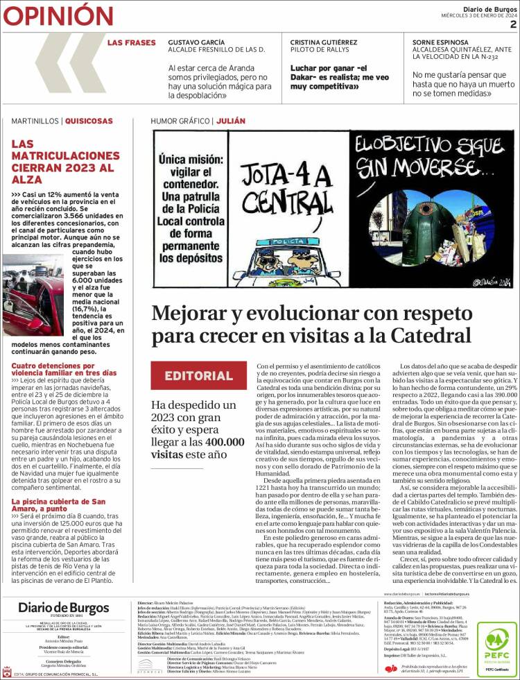 Portada de Diario de Burgos (España)