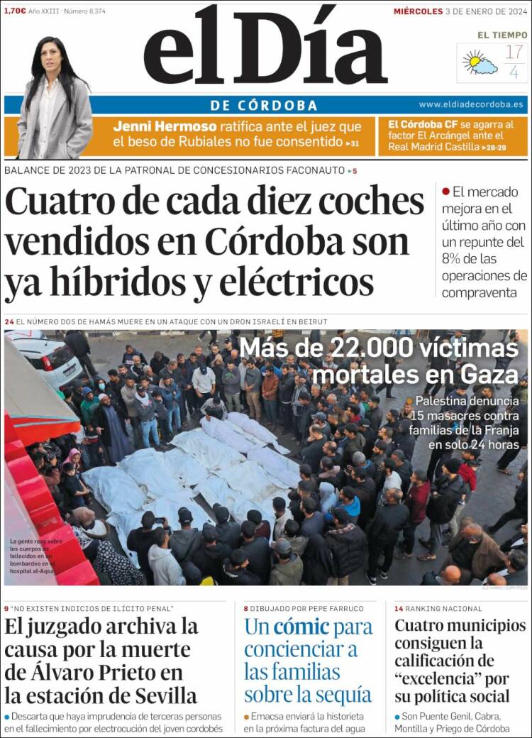 Portada de El Día de Córdoba (España)