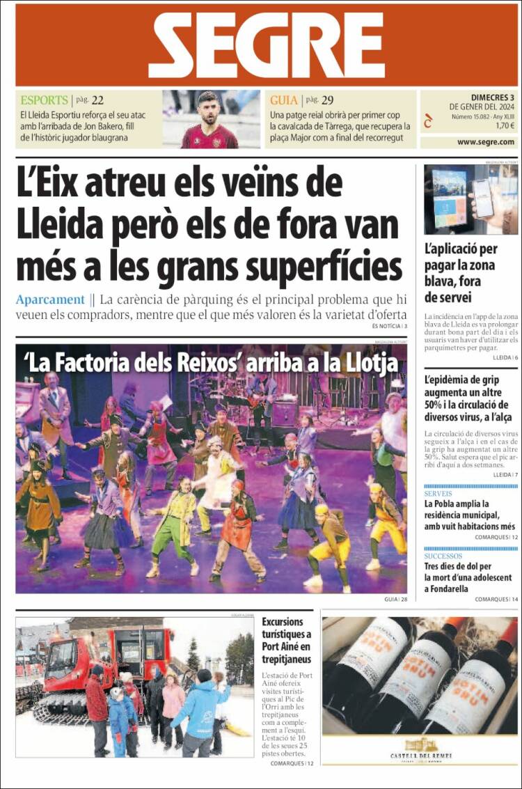 Portada de Segre (España)