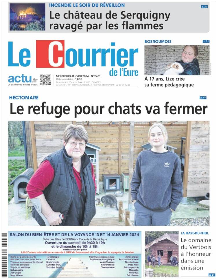 Portada de Le Courrier de l'Ouest (Francia)