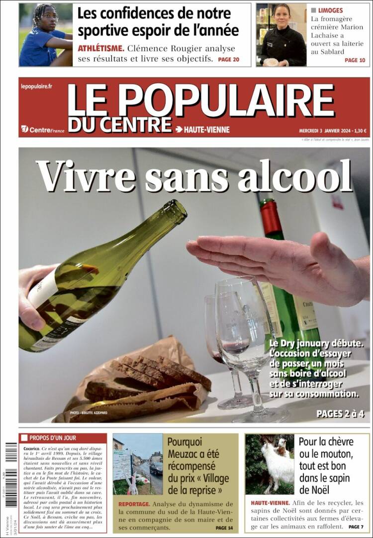 Portada de Le Populaire du Centre (Francia)