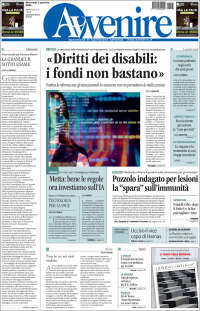 Portada de Avvenire (Italia)