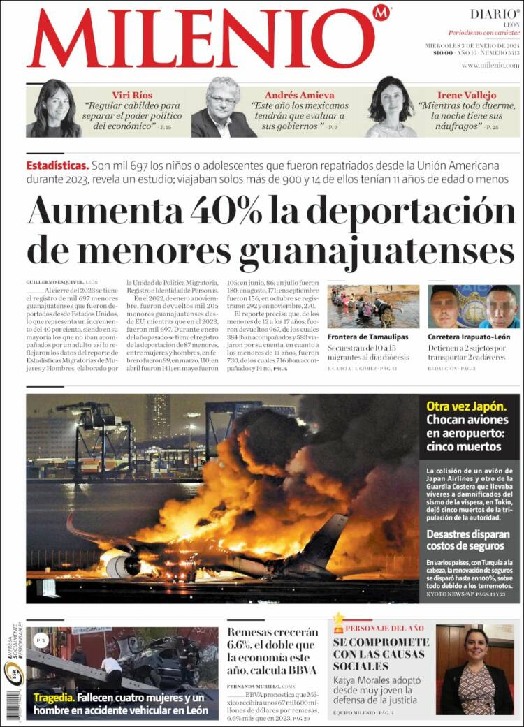 Portada de Milenio de León (M&eacute;xico)
