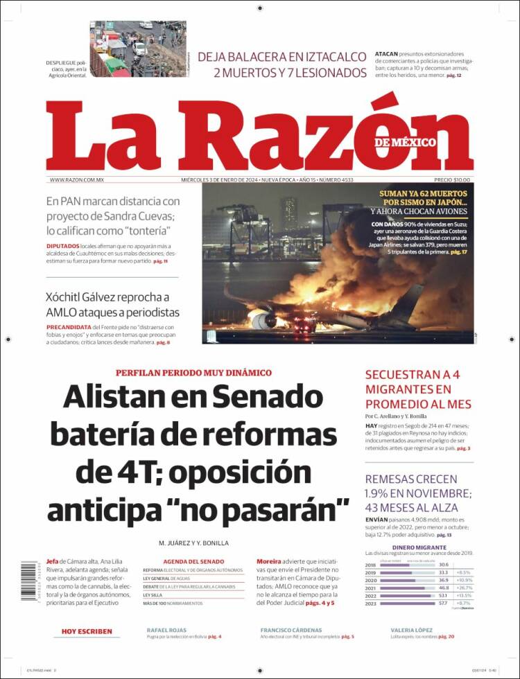 Portada de La Razón (M&eacute;xico)
