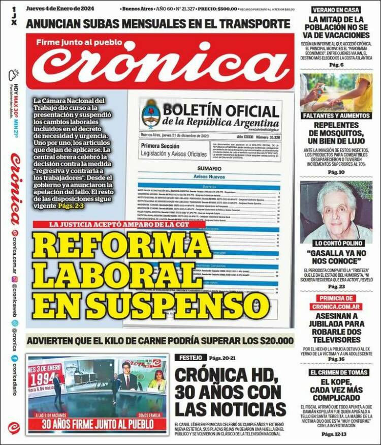 Portada de La Voz del Chaco (Argentina)