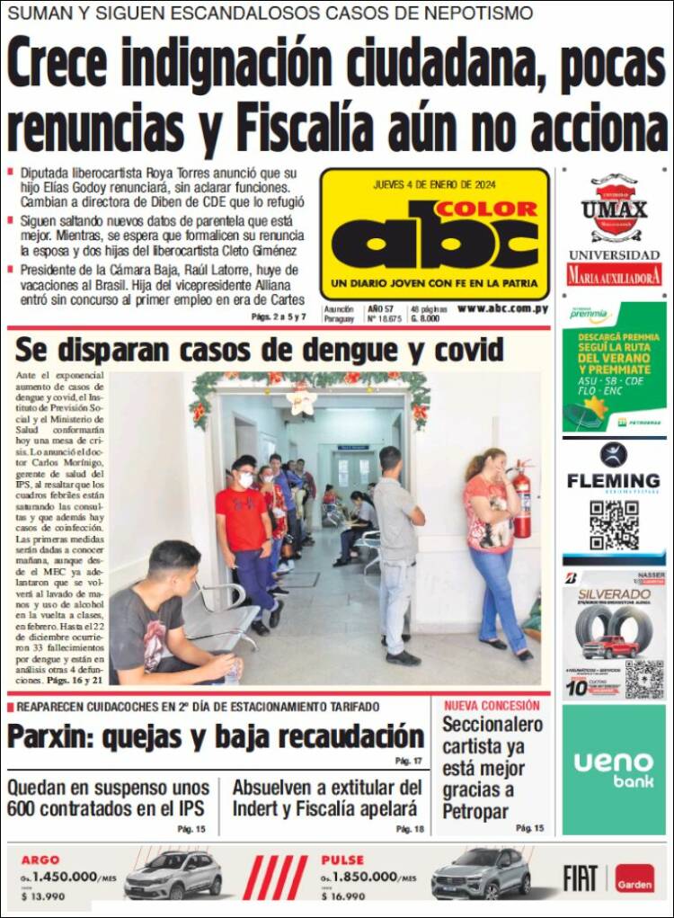 Portada de ABC Color (Paraguay)