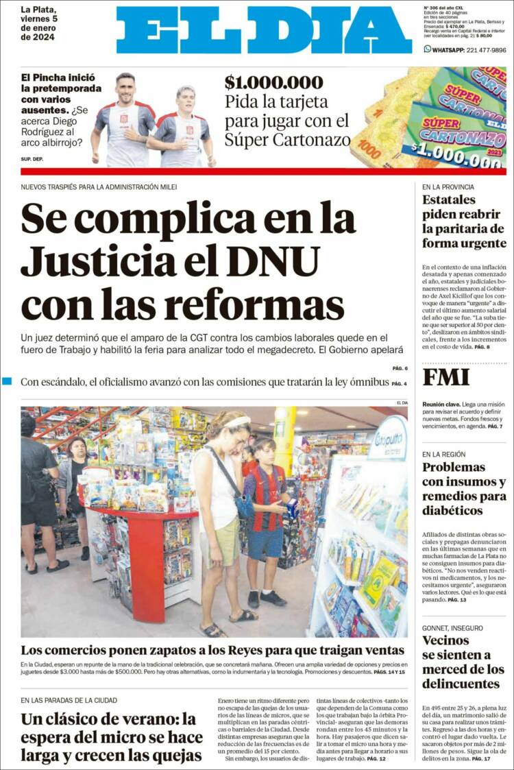 Portada de El Día de la Plata (Argentina)