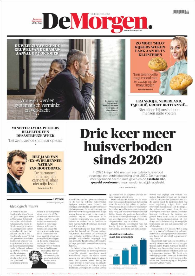 Portada de De Morgen (B&eacute;lgica)
