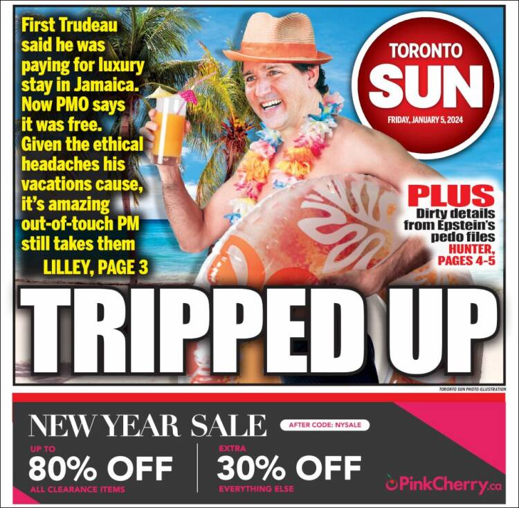 Portada de The Toronto Sun (Canadá)