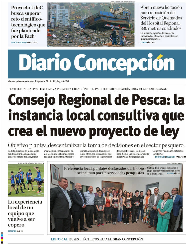 Portada de Diario de Concepción (Chile)