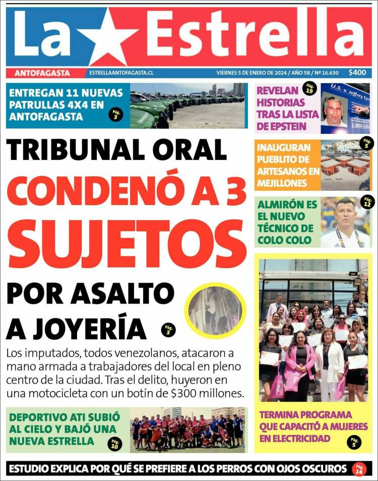 Portada de La Estrella del Norte (Chile)