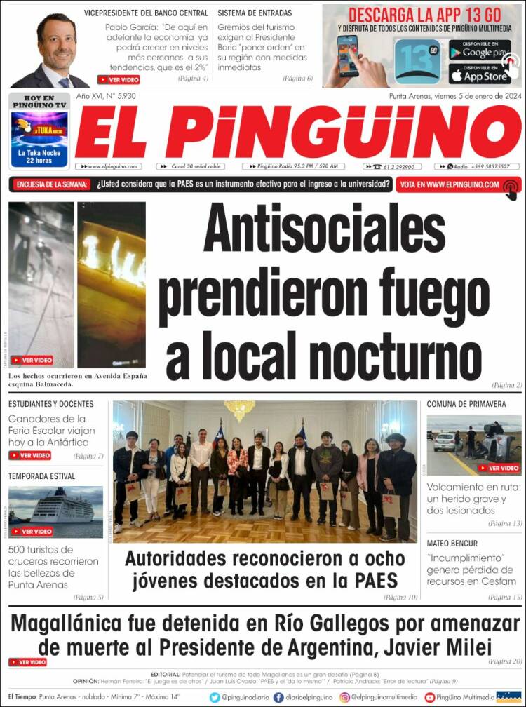Portada de El Pingüino (Chile)