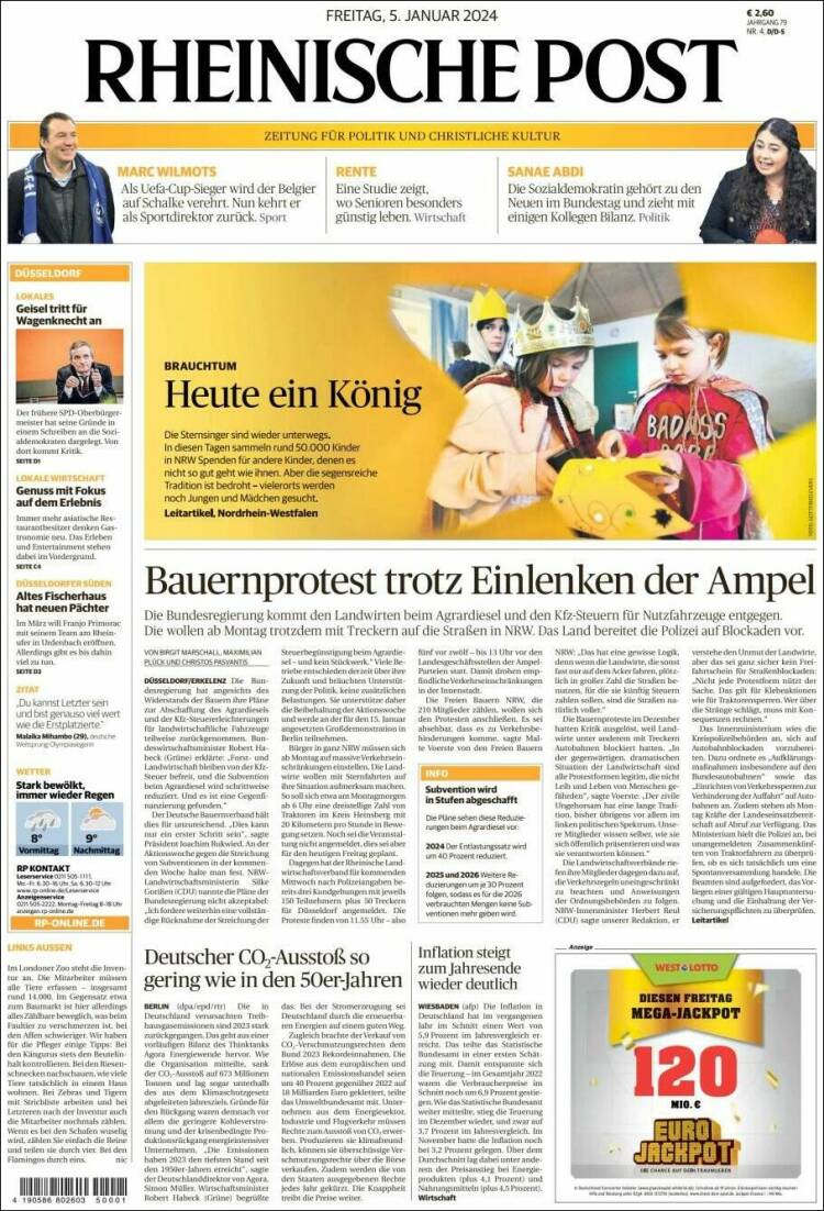 Portada de Rheinische Post (Alemania)