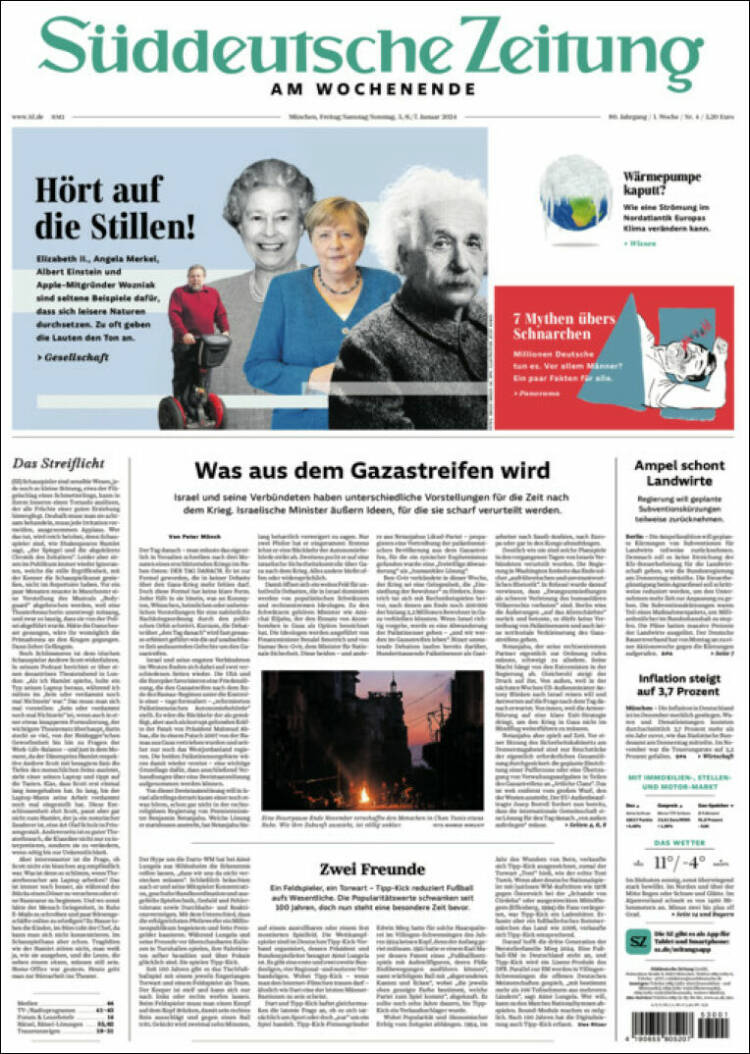 Portada de Sueddeutsche (Alemania)