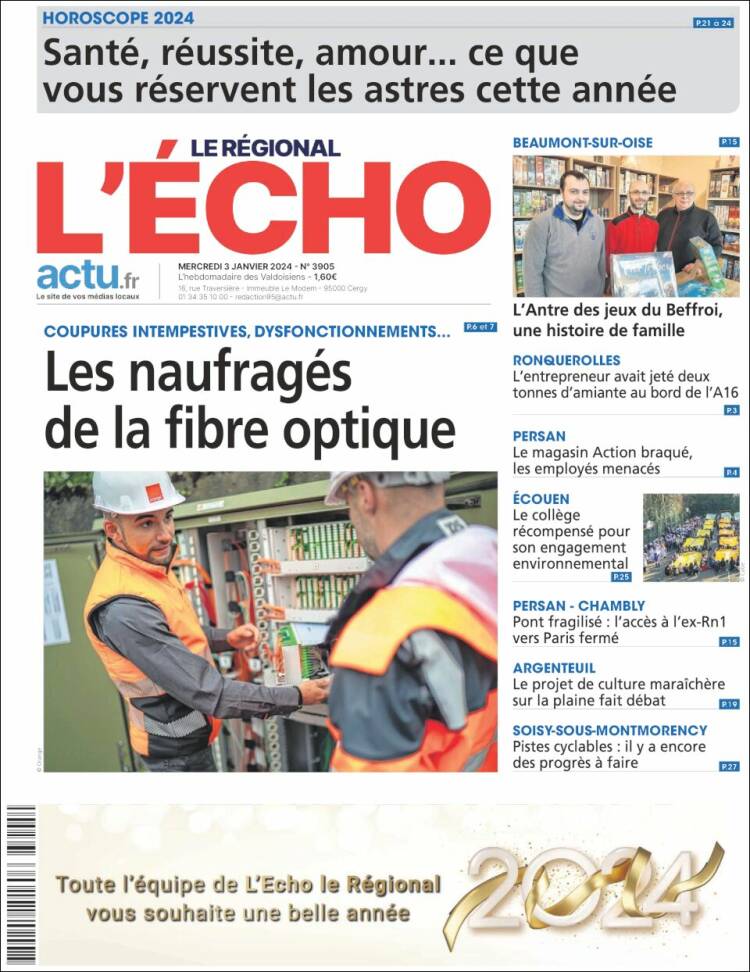 Portada de L'Echo de la Haute-Vienne (Francia)