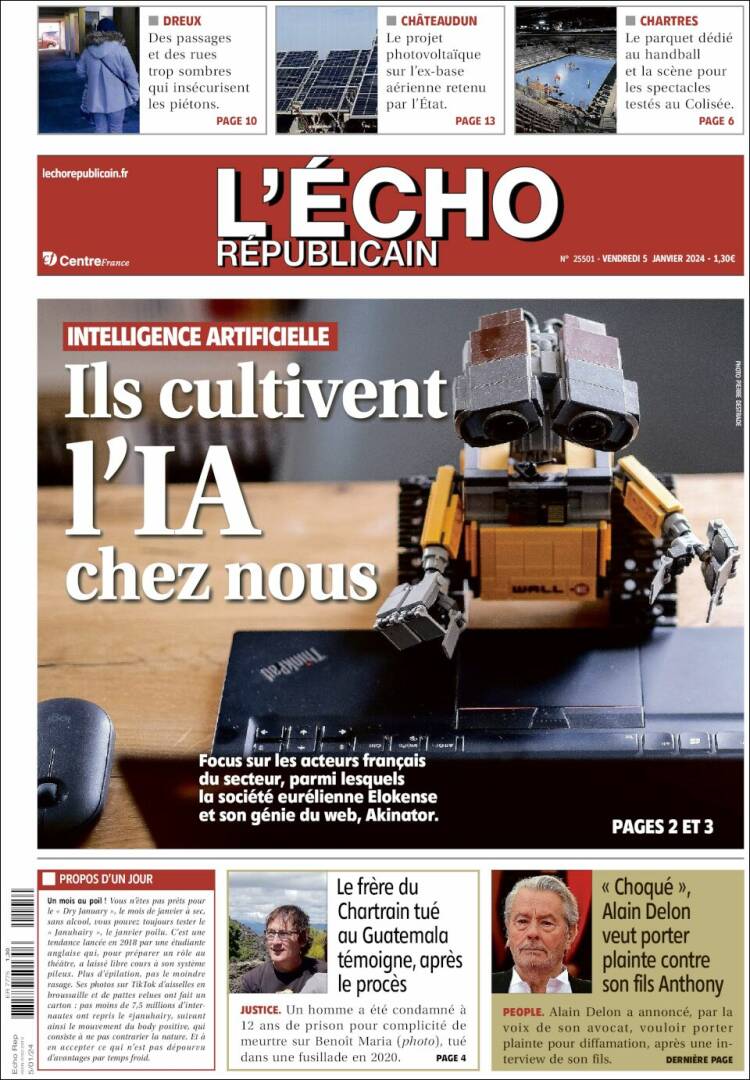 Portada de L'Echo Républicain (Francia)