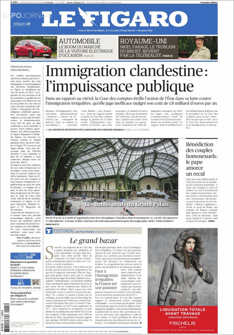 Portada de Le Figaro (Francia)