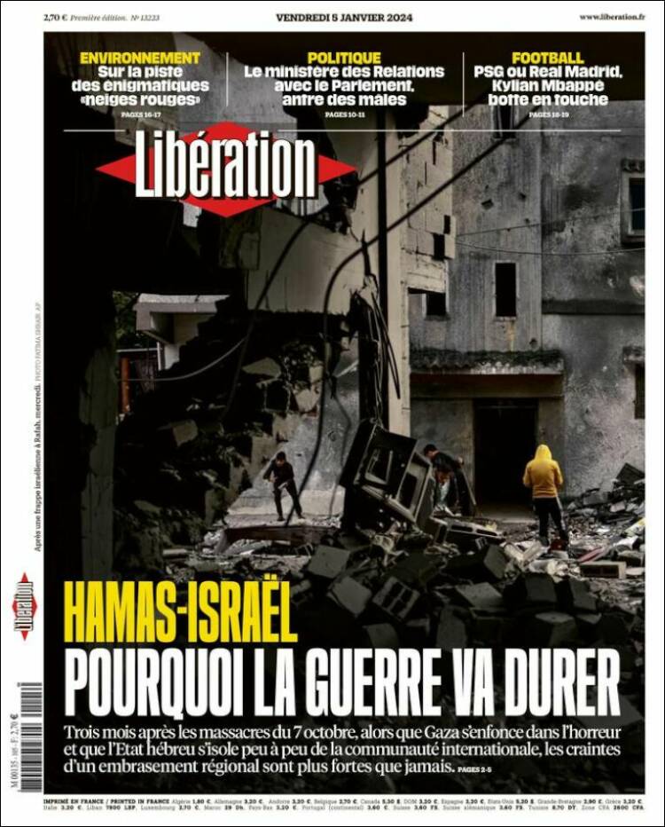 Portada de Libération (Francia)