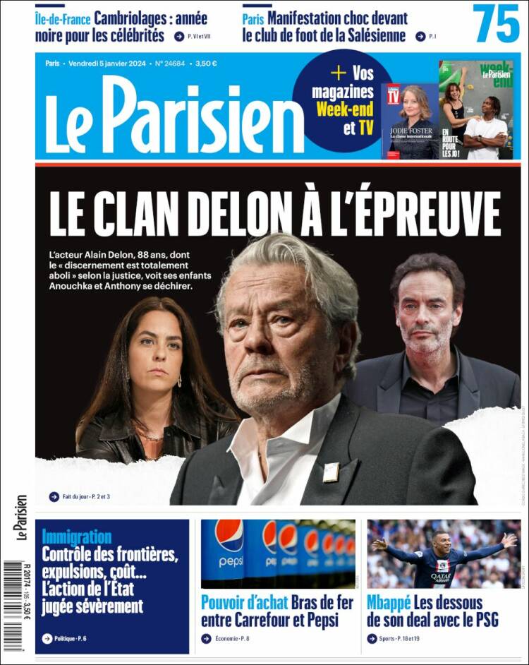 Portada de Le Parisien (Francia)