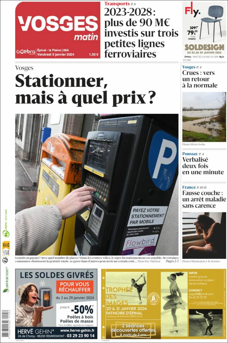 Portada de Vosges Matin (Francia)