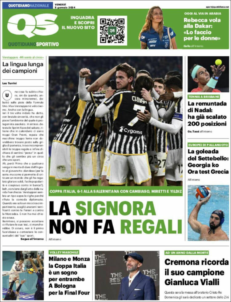 Portada de Quotidiano Sportivo (Italia)