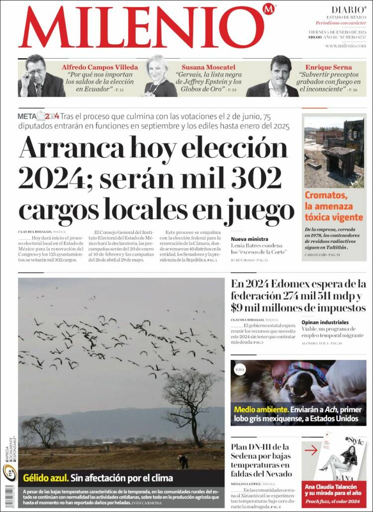 Portada de Milenio - Estado de México (M&eacute;xico)