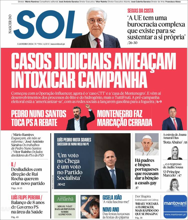 Portada de Jornal Sol (Portugal)