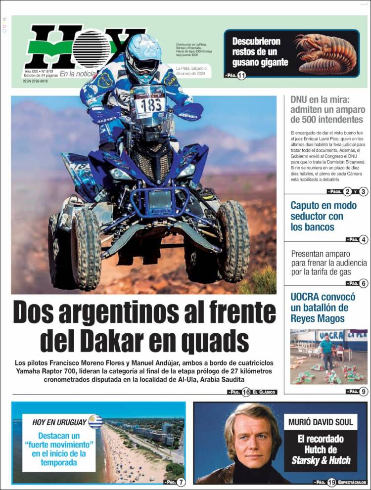 Portada de Diario Hoy (Argentina)