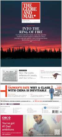 Portada de The Globe and Mail (Canadá)