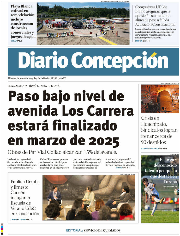 Portada de Diario de Concepción (Chile)