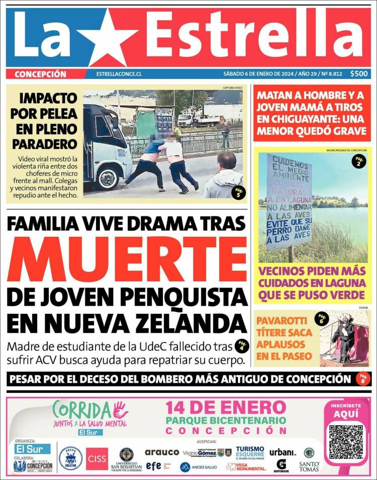 Portada de La Estrella de Concepción (Chile)