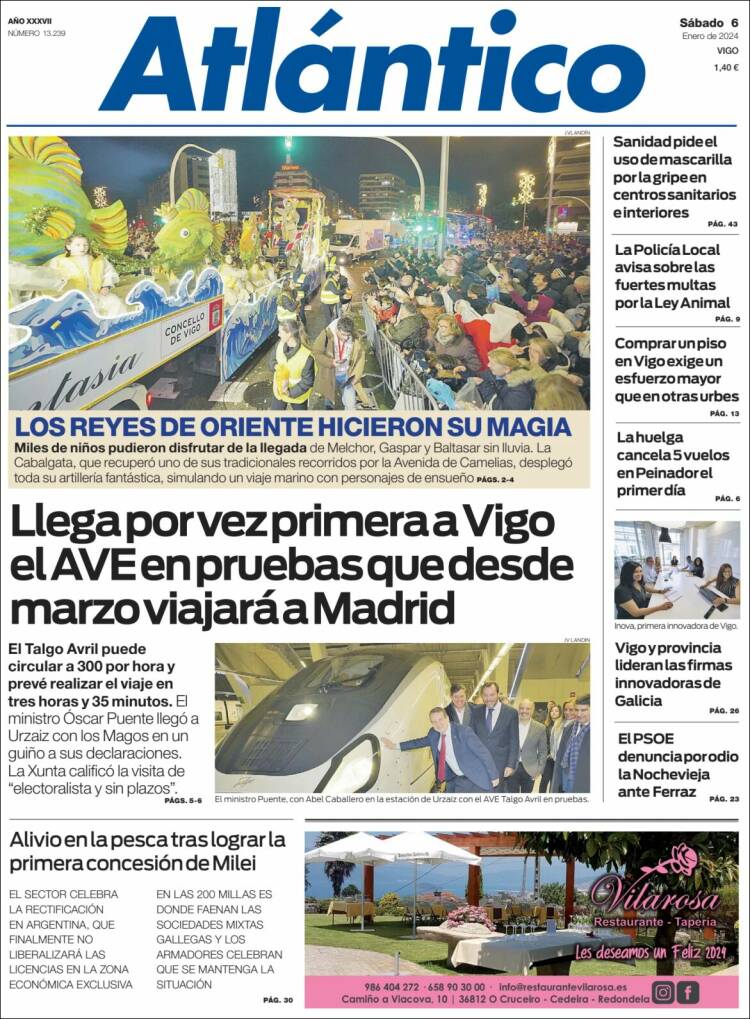 Portada de Atlántico Diario (España)