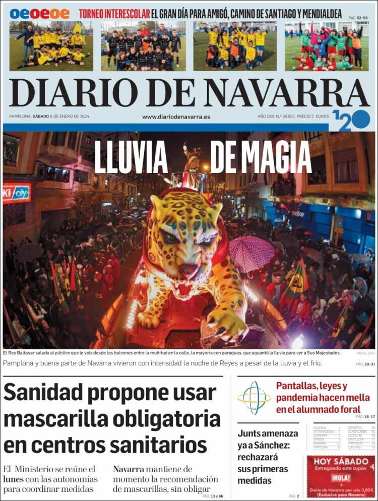 Portada de Diario de Navarra (España)