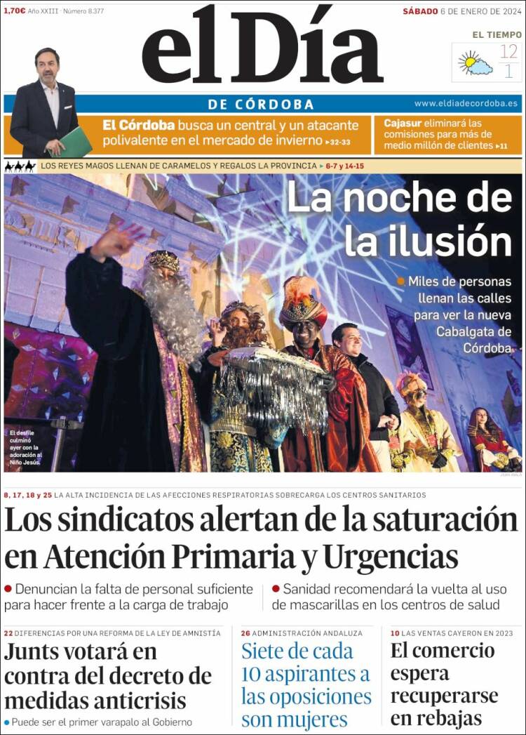 Portada de El Día de Córdoba (España)