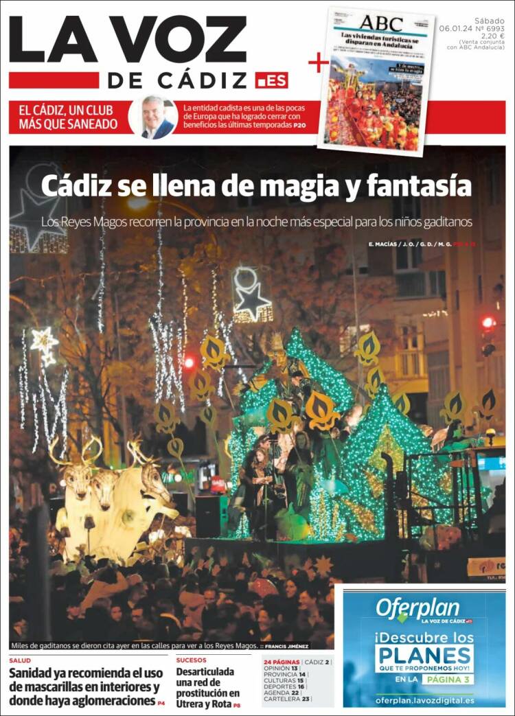 Portada de La Voz de Cádiz (España)