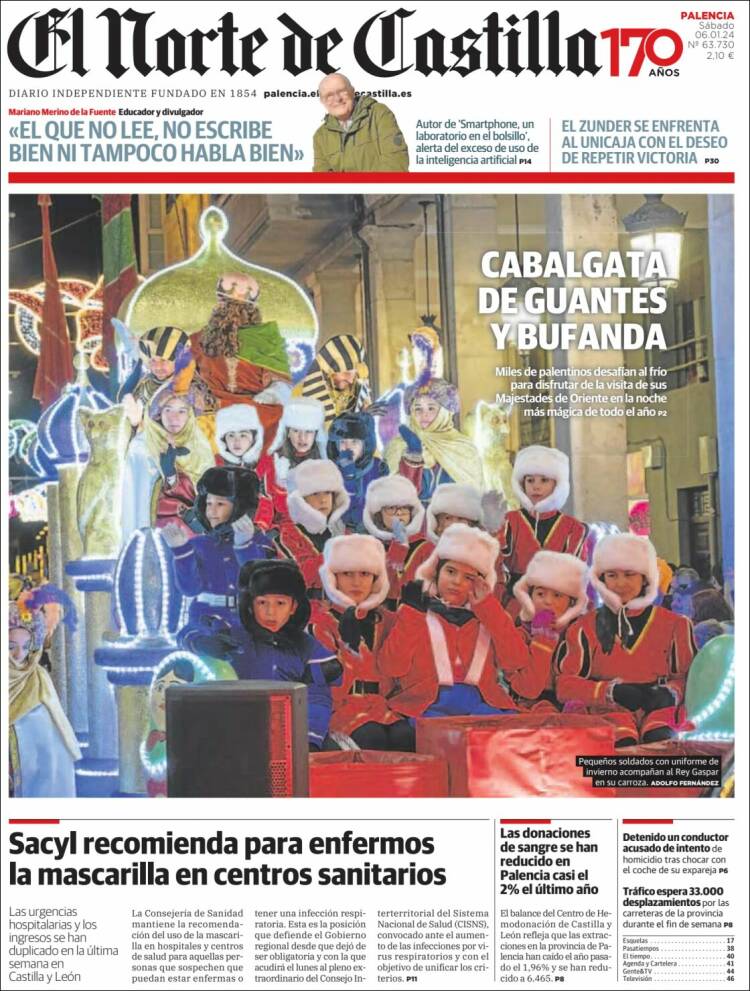 Portada de Norte de Castilla - Palencia (España)