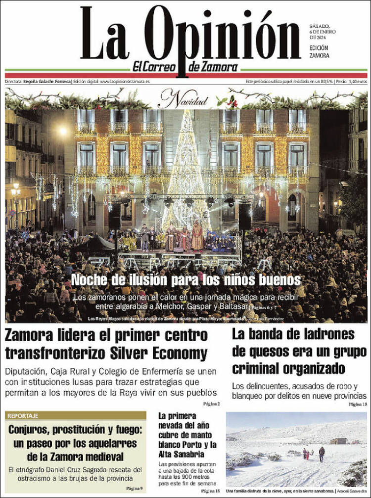 Portada de La Opinión - El Correo de Zamora (España)