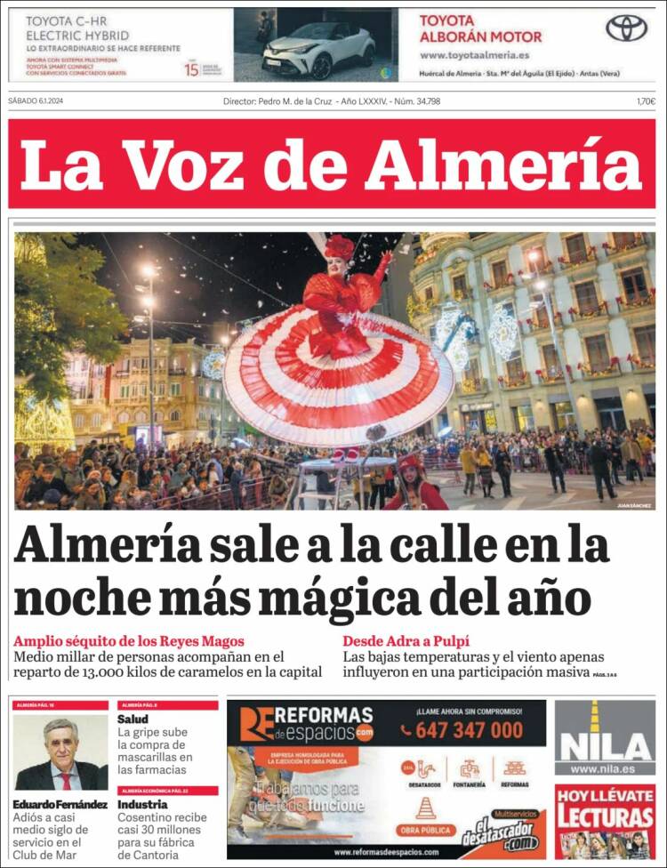 Portada de La Voz de Almería (España)