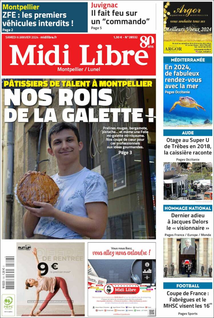 Portada de Midi Libre (Francia)