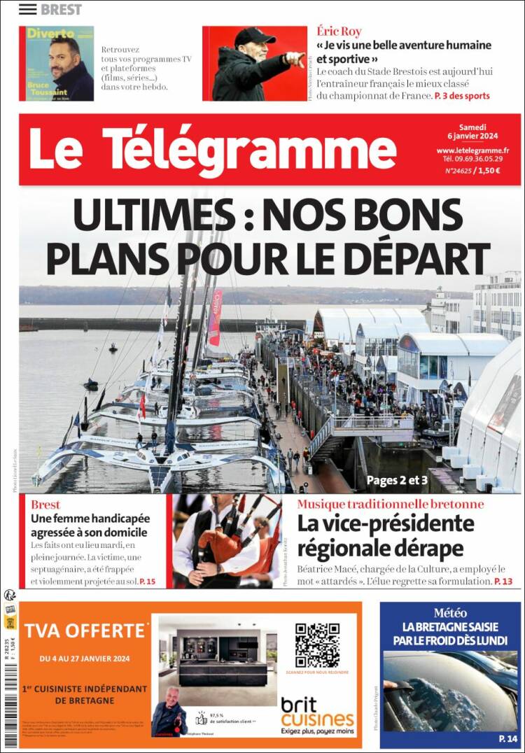 Portada de Télégramme (Francia)