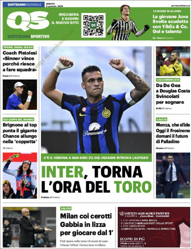 Portada de Quotidiano Sportivo (Italia)
