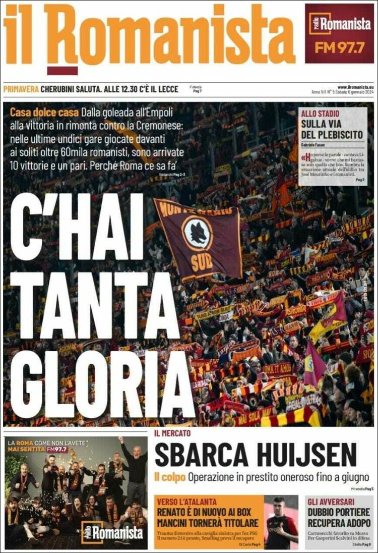 Portada de Romanista (Italia)