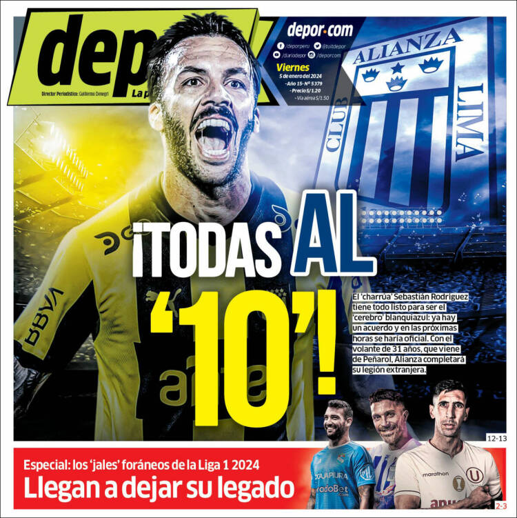 Portada de Depor (Per&uacute;)